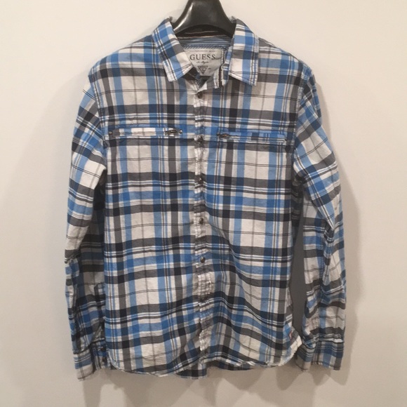 Guess Other - Guess Plaid Dress Shirt - Back Patch size M